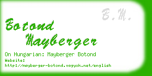 botond mayberger business card